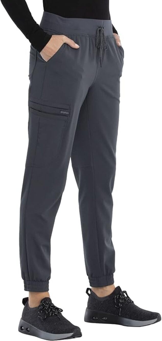 Cherokee Euphoria Women Scrubs Pant Mid Rise Jogger CK260A Pewter S